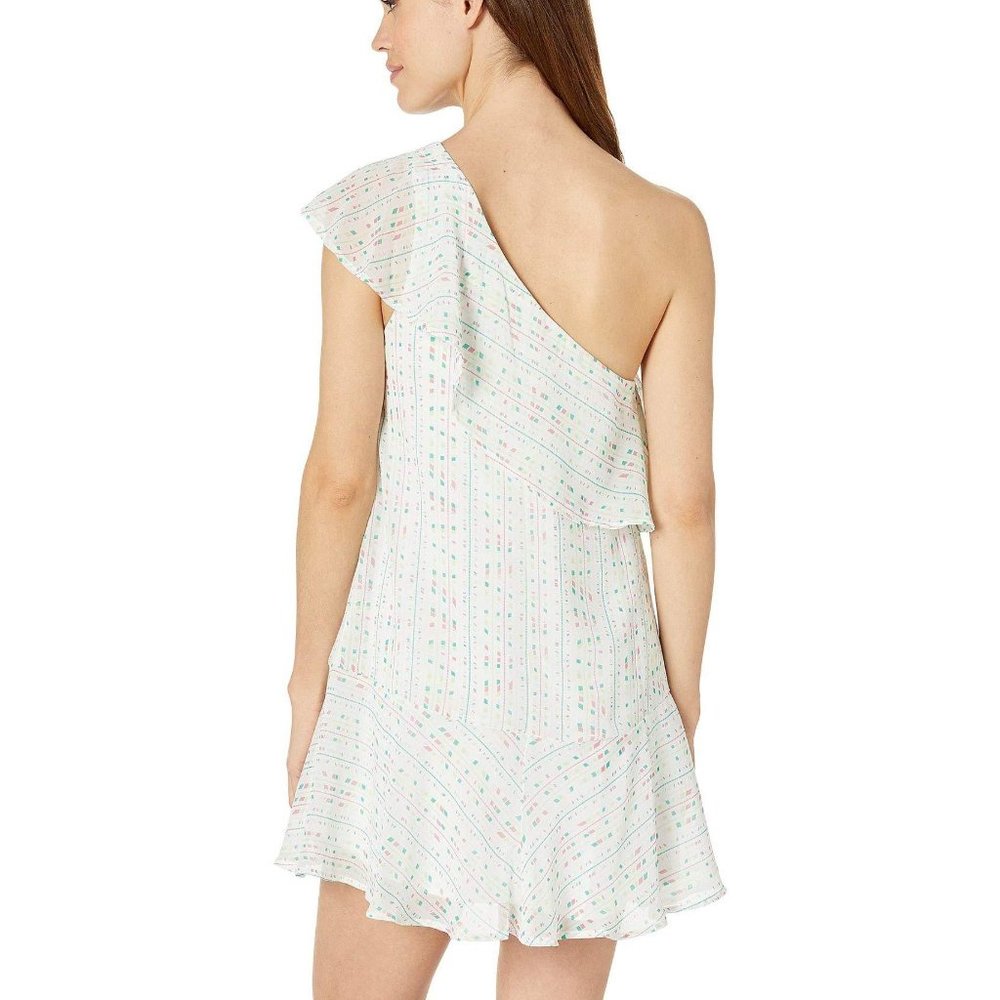 BCBG Generation One Shoulder Ruffle Mini Dress - Picture 2 of 5